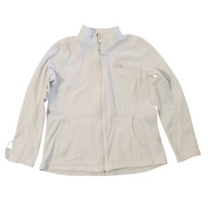 The North Face Women's White Dune Fleece Zip Up Jacket XL